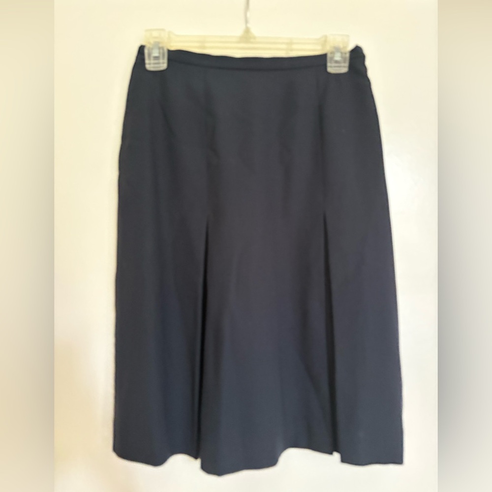 Talbots Navy Pencil Skirt Women’s 4- Pleated Professional Style